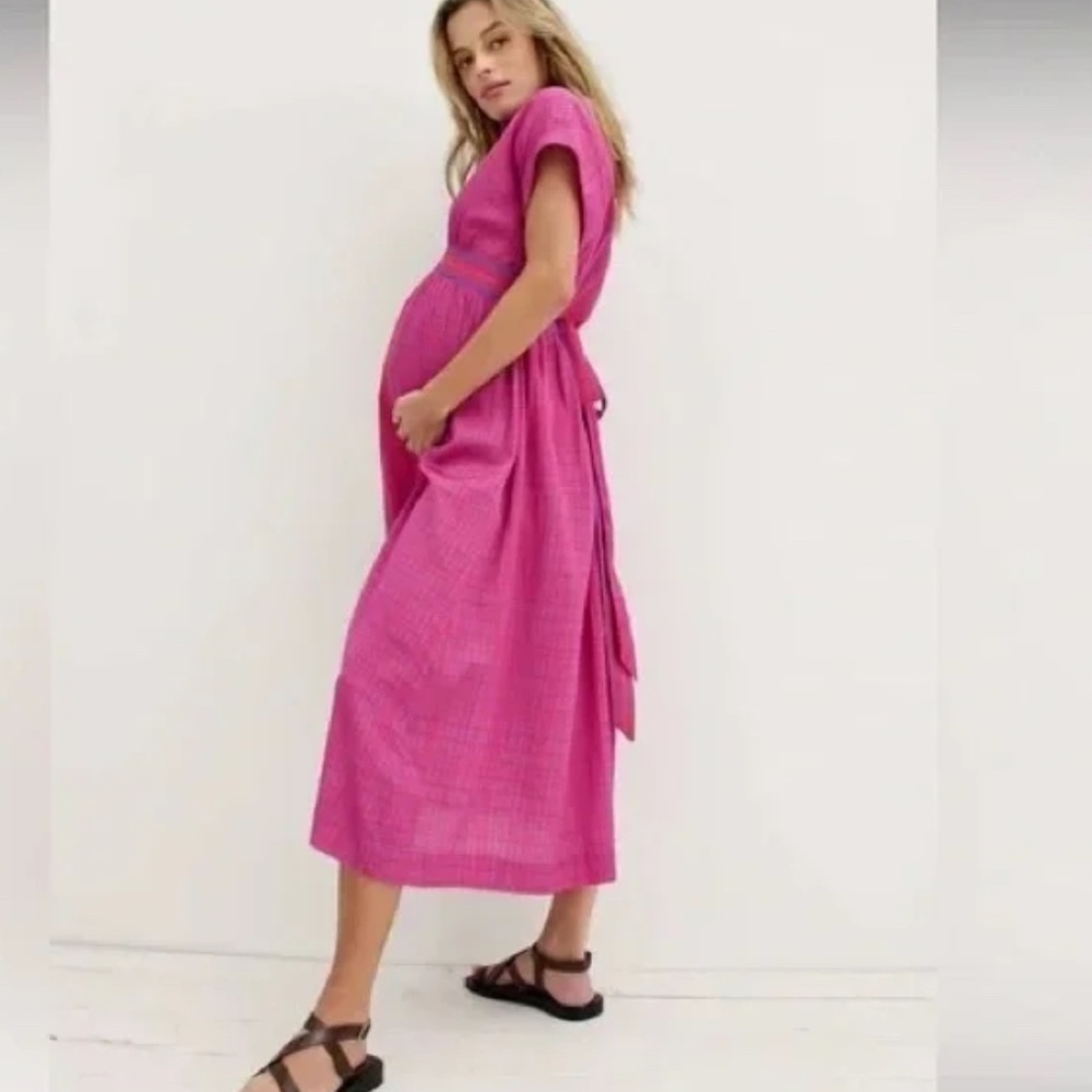 Hatch Natalie dress rosebud plaid pink 1 small
